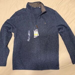 Izod Men's Heathered Blue Zip-Up Sweater